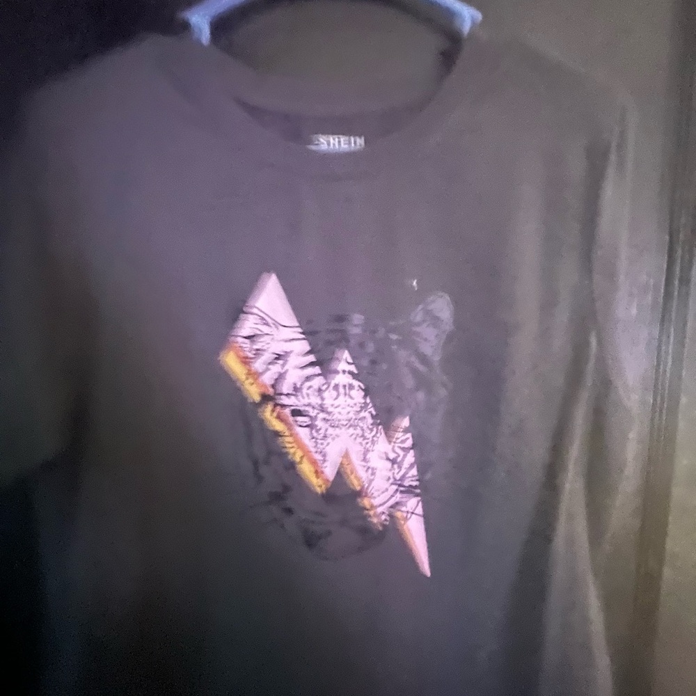 Cute women’s size medium cheetah shirt with lightning bolts!